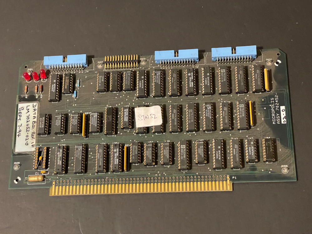 MICROPOLIS 702452-02-0 DATA BOARD S-100 MOSTLY SOCKETED RARE VINTAGE