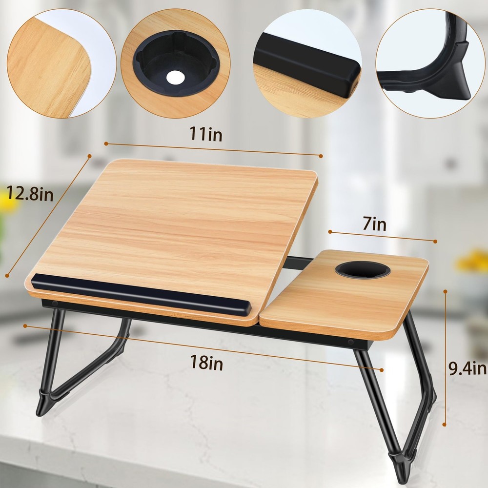 Adjustable Laptop Desk for Bed,Bed Table Laptops,Laptop Stand Brown