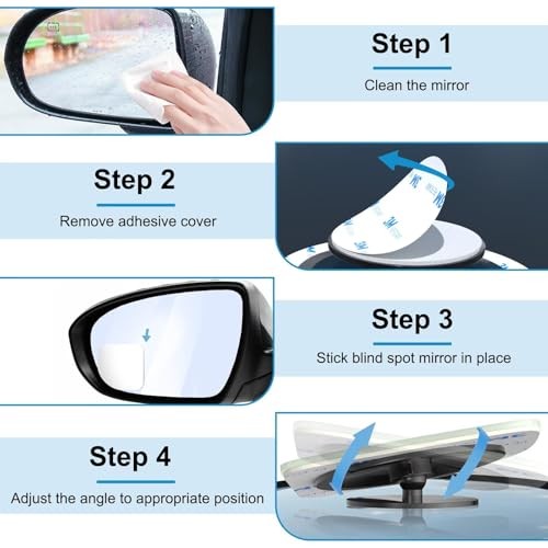 Blind Spot Mirrors 2 Pack, Frameless Side Mirror Blindspot Fan-Shape-2pcs