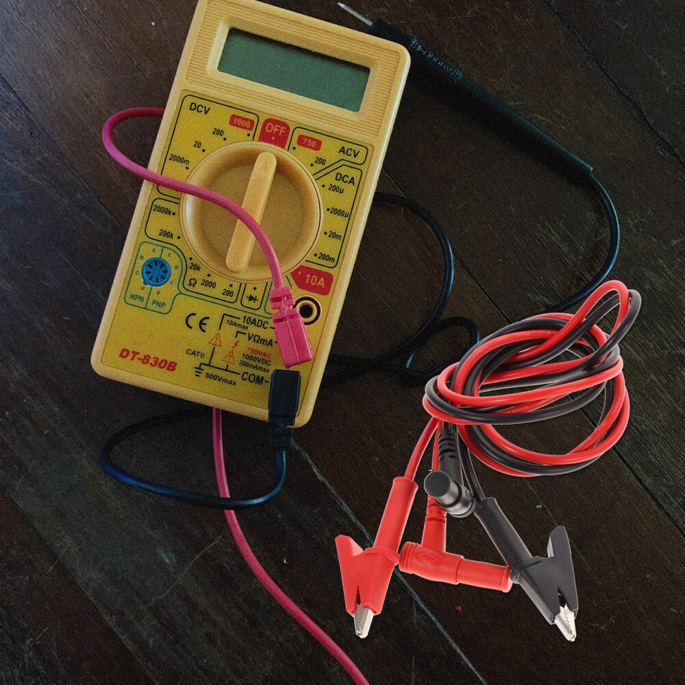 Volt Meter Leads Multimeter Cable Alligator Clips Testing Probe