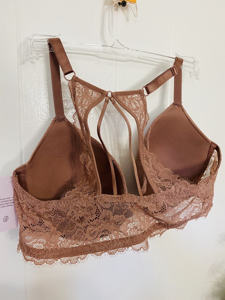 Auden 38C Mauve Racerback Underwire Lightly Lined Bra NWT Lace