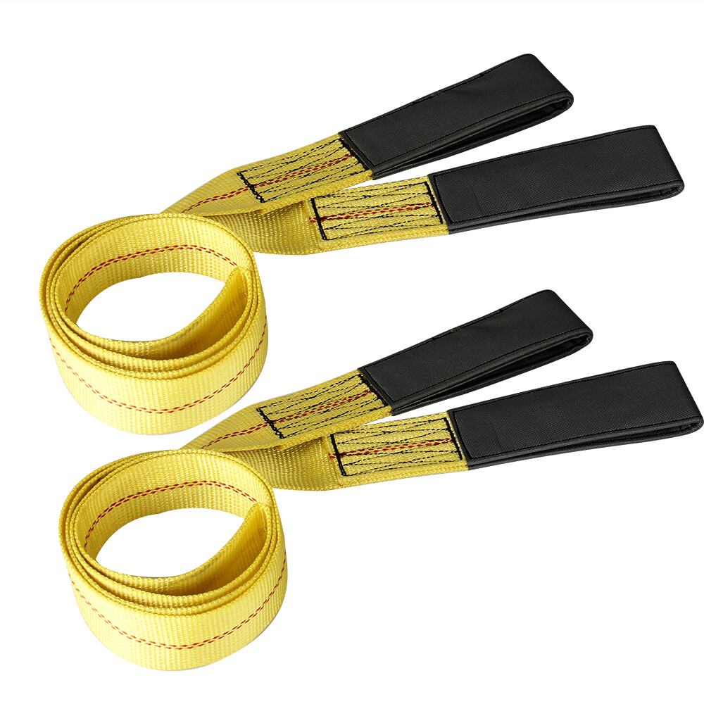 2Pack 6'x2" Web Tow Strap Lifting Hoist Sling 9000LBS Max Loop Flat Nylon Yellow