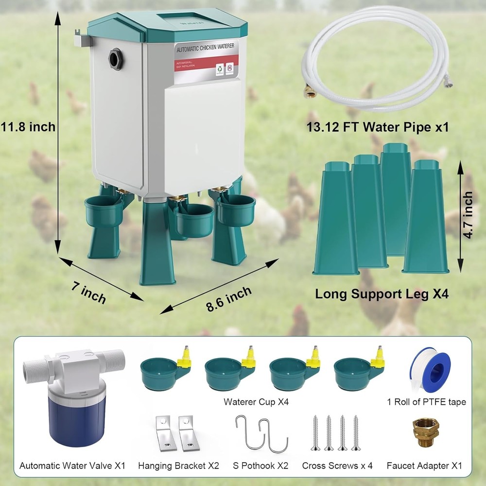 Automatic Chicken Waterer Large Chicken Waterer System Pou