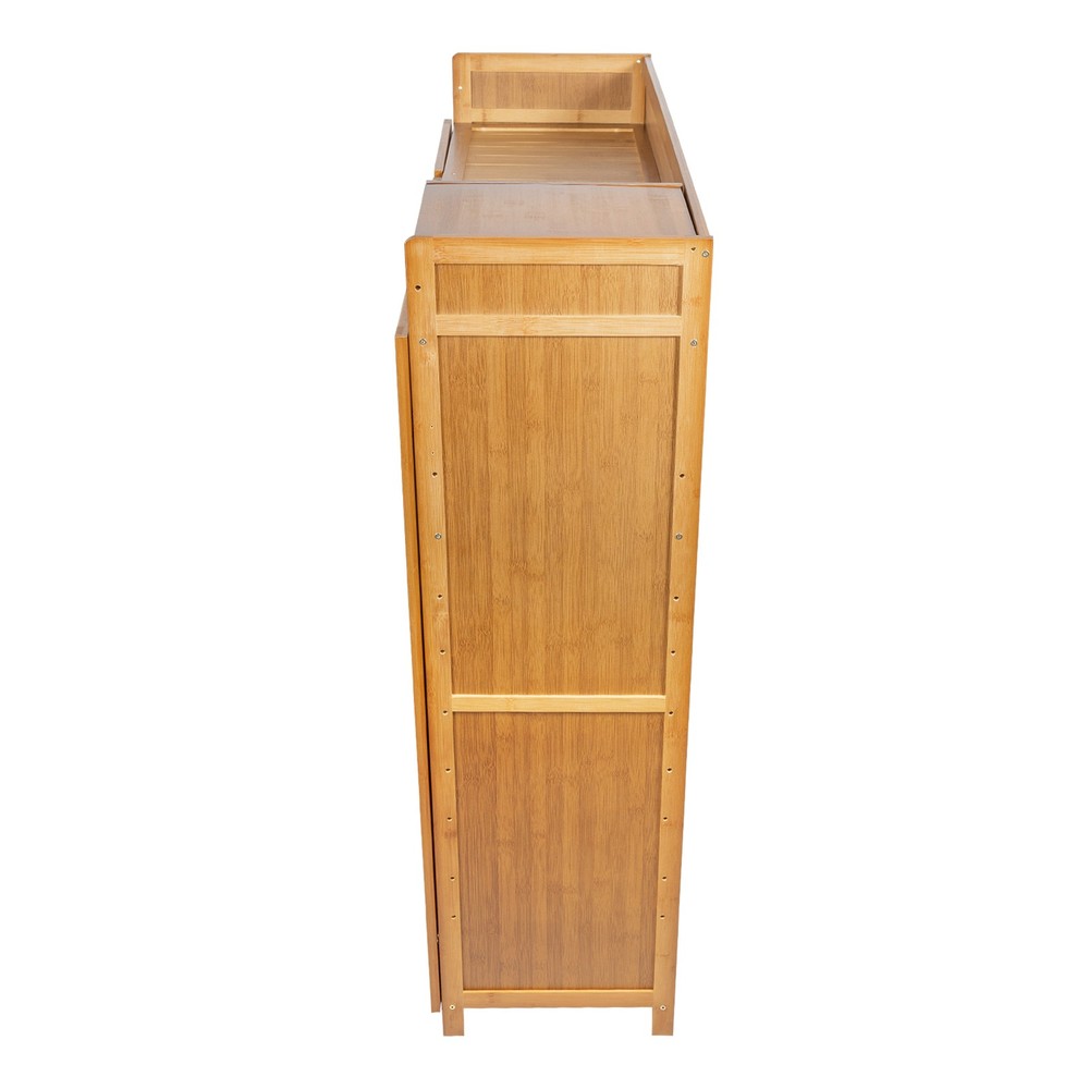 98*32*115cm Shoe Cabinet With Doors Floor Mount Rectangular Shoe Organizer