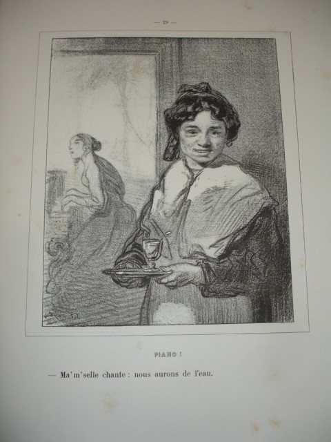 Lithograph Gavarni / "PIANO!.."