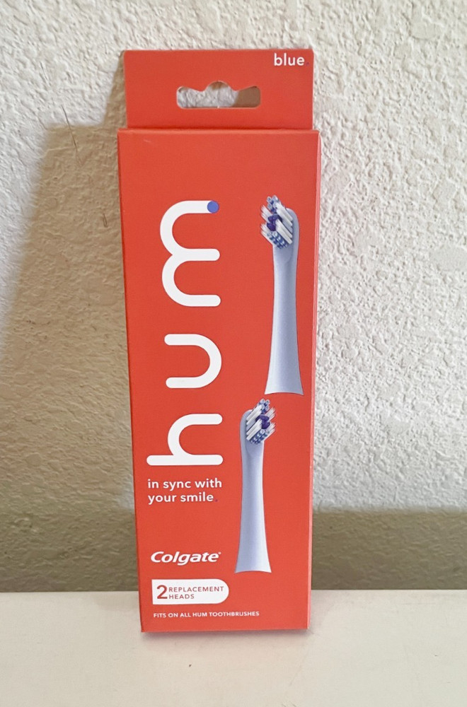 NEW Colgate Hum Toothbrush Replacement Heads, 2 Pack, Blue