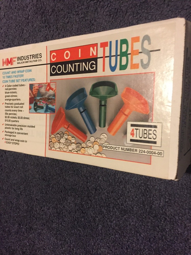 Color-Coded Coin Counting Tubes, Assorted Colors (MMF224000400)