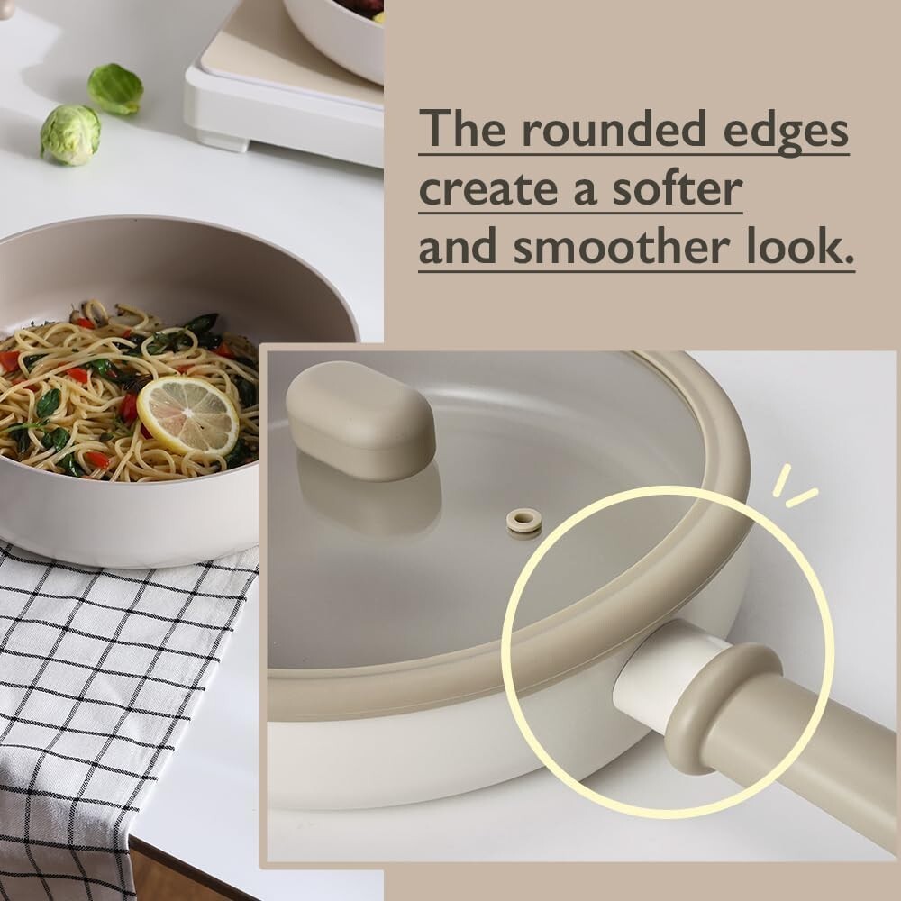 Chou Chou Kitchen Essential 8-Pieces Cookware Set with Lid, Ceramic Coating