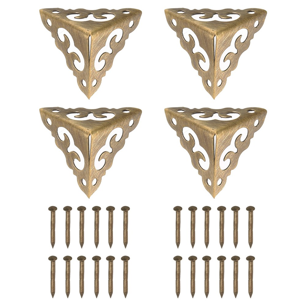 4 Pcs 20mm Decorative Box Corner Cover, Corner Protector, Bronze