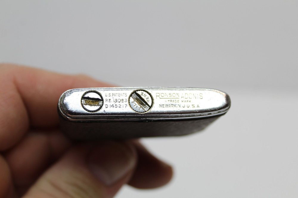Vintage RONSON Adonis Lighter Brown Initials IRK