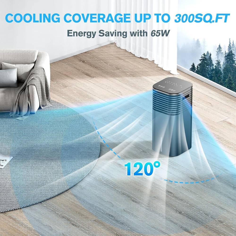3-in-1 Portable Air Conditioner with Remote, Timer & 120° Oscillation