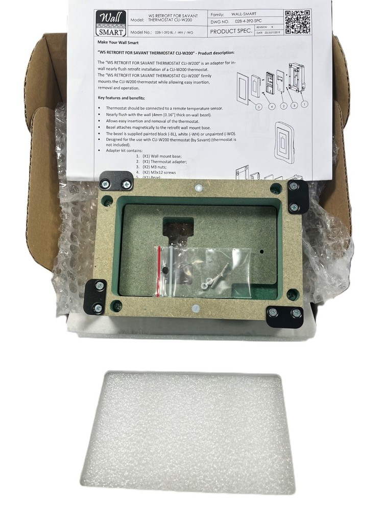 Wall Smart Back Box Mount 028-1-392-WH for Savant Keypad