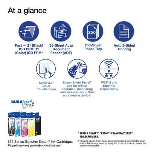 Epson WorkForce Pro WF-3820 Wireless Printer - Certified Refurbished