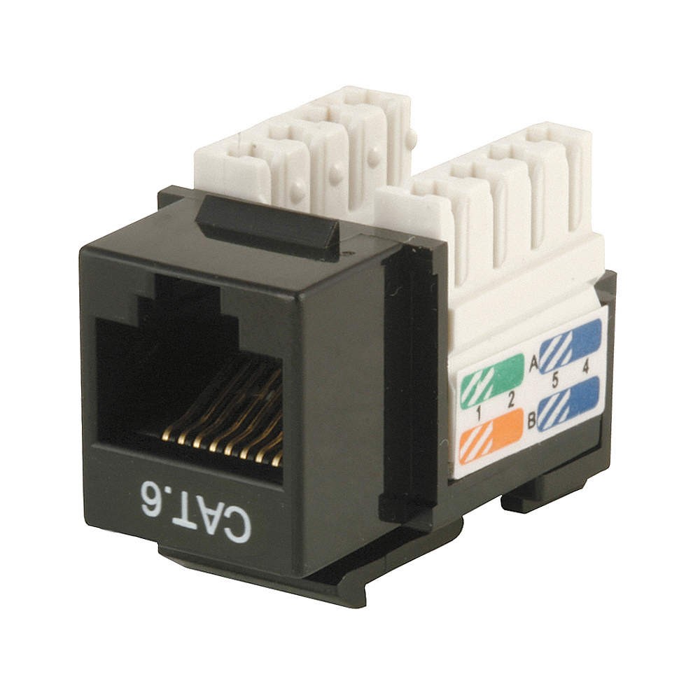 MONOPRICE 5378 Datacom Jack,Cat6,Punch Down,Black 13U637