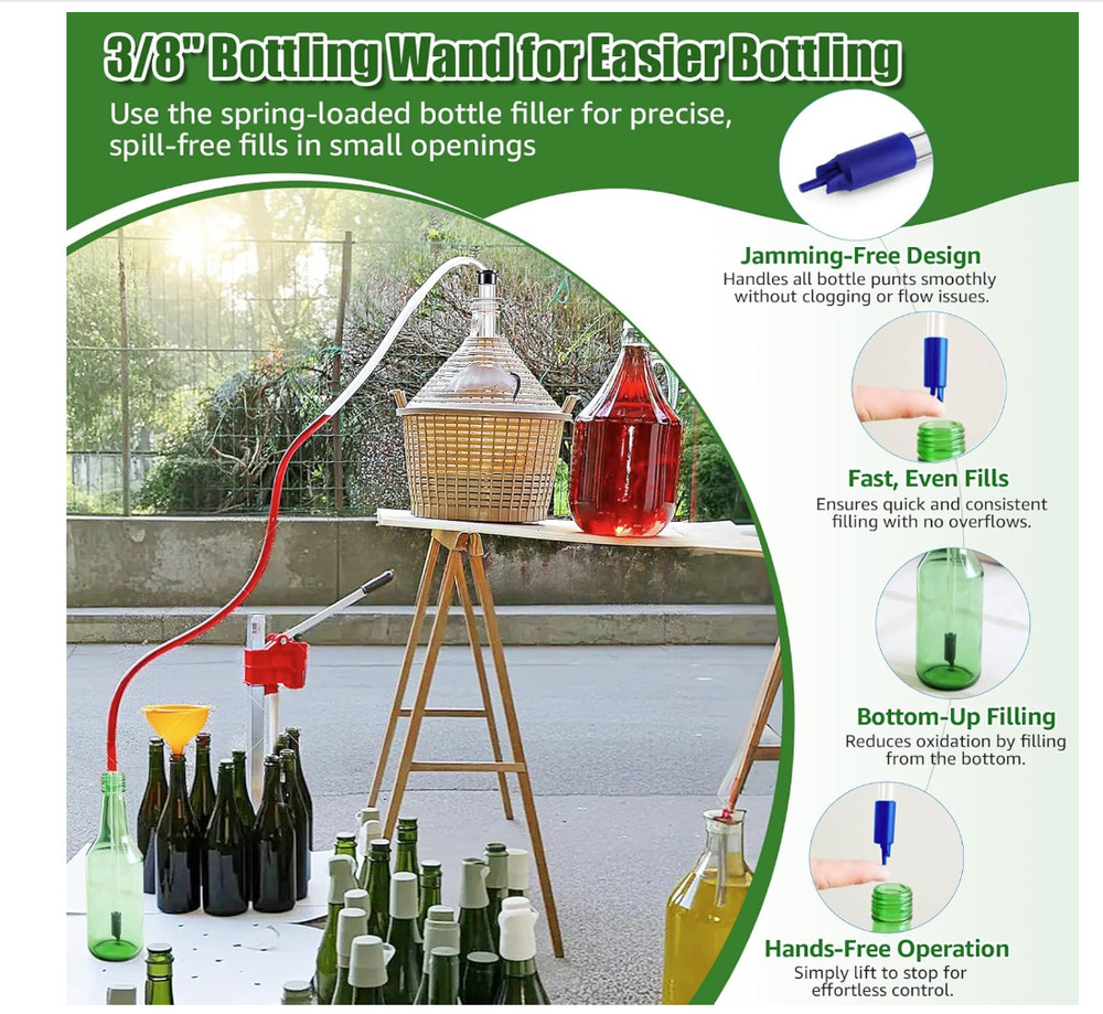 14� Auto Siphon with Bottling Wand 3/8� Racking Cane Beer Wine Siphon Auto Sipho