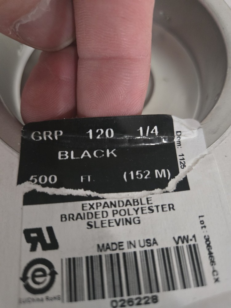 Alpha Wire EXPANDABLE BRAIDED POLYESTER SLEEVING, 500' 1/4 120 GRP