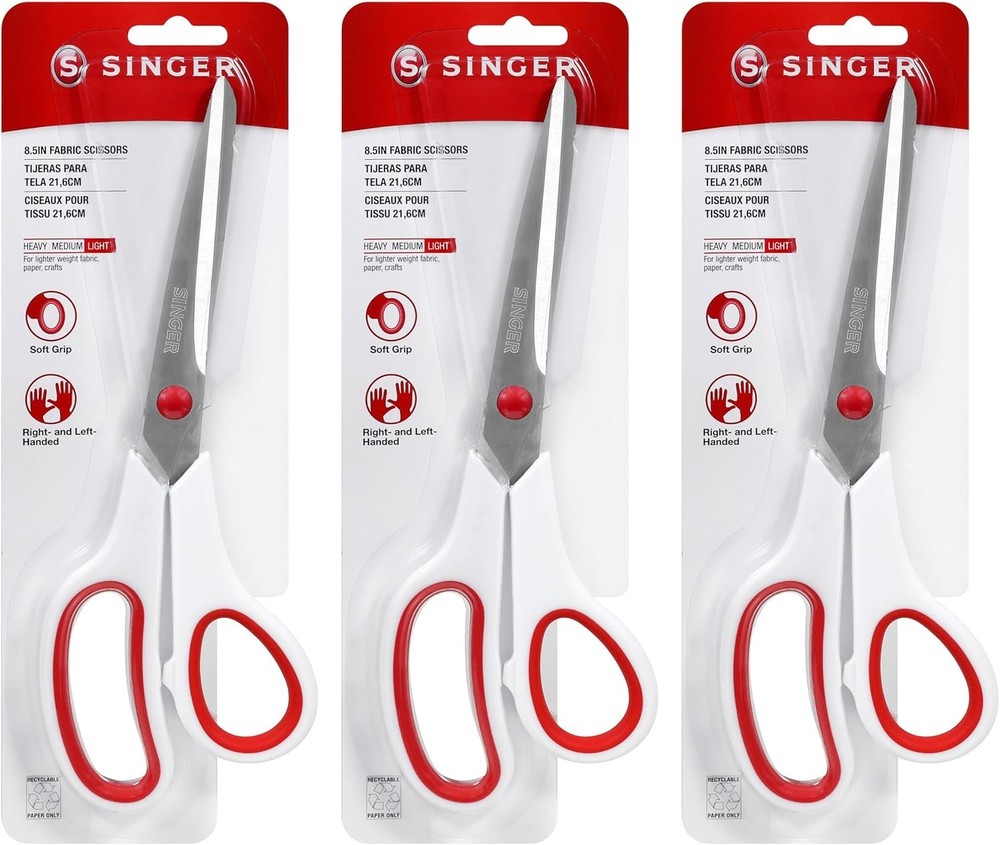 Fabric Scissors W/ Comfort Grip 1-pack Red & White
