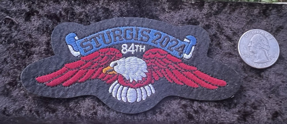 ☠️2024 Sturgis Motorcycle Rally Patch, Eagle Logo 84th Anniversary🦅