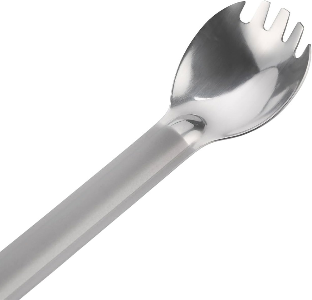 Titanium Long Handle Spork with Polished Bowl