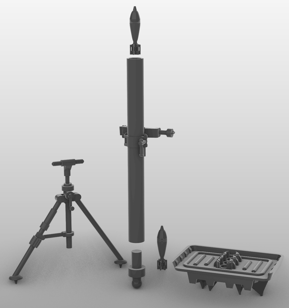 1/18 Scale Battleground US M1 81mm Mortar