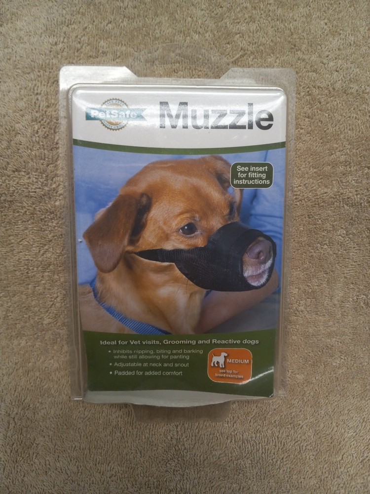 Petsafe Muzzle -Medium Breeds- Black~ Padded for Comfort & Adjustable! MUZ-M-BLK