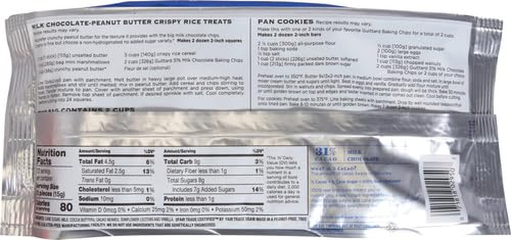 Baking Chips, Milk Chocolate, 11.5 Oz