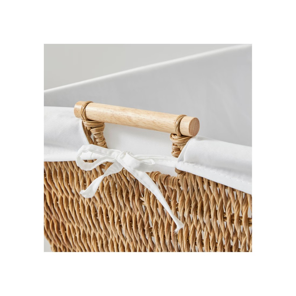Resin Poly Rattan Laundry Basket with Liner