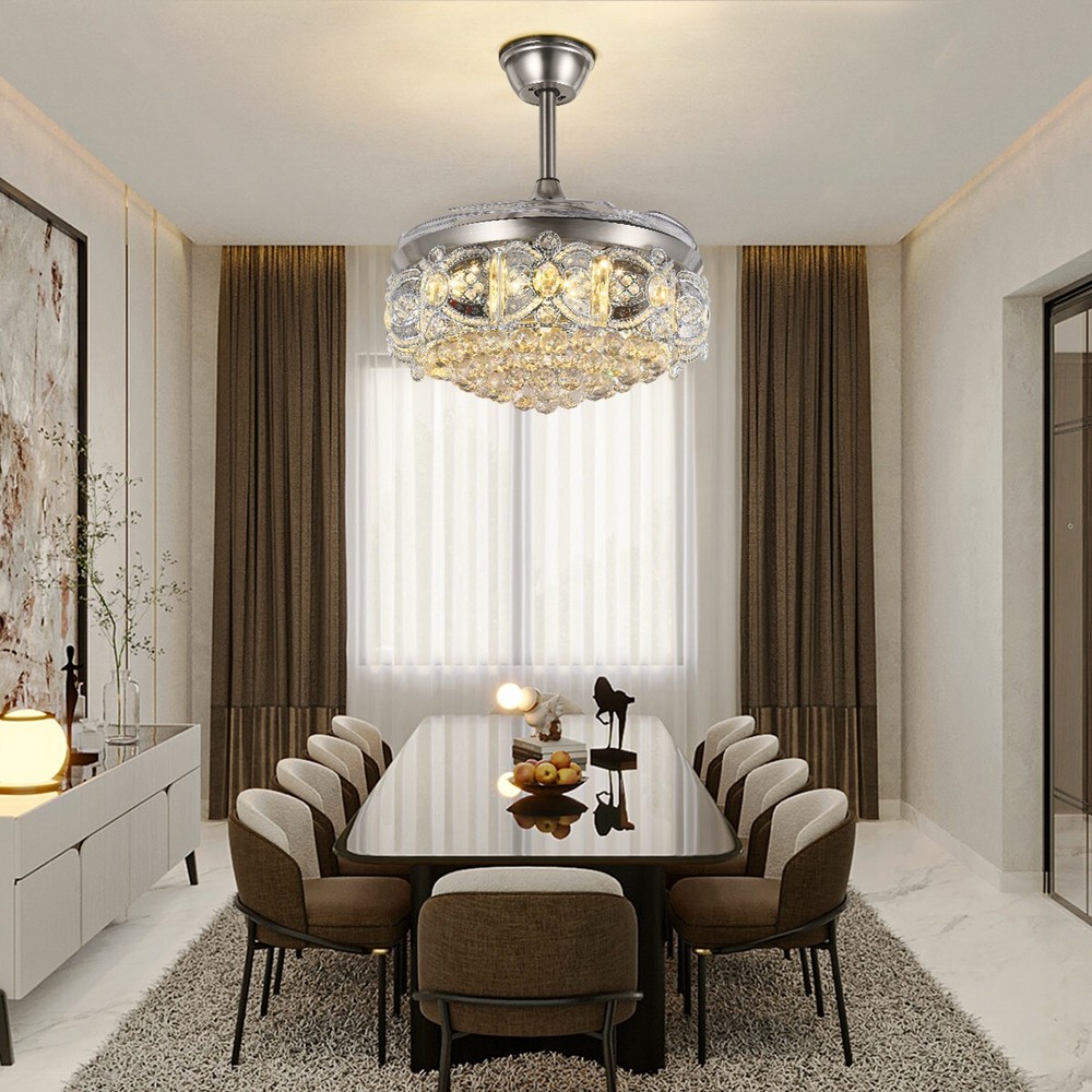 42" Ceiling Fan With Crystal Accents & Remote Control