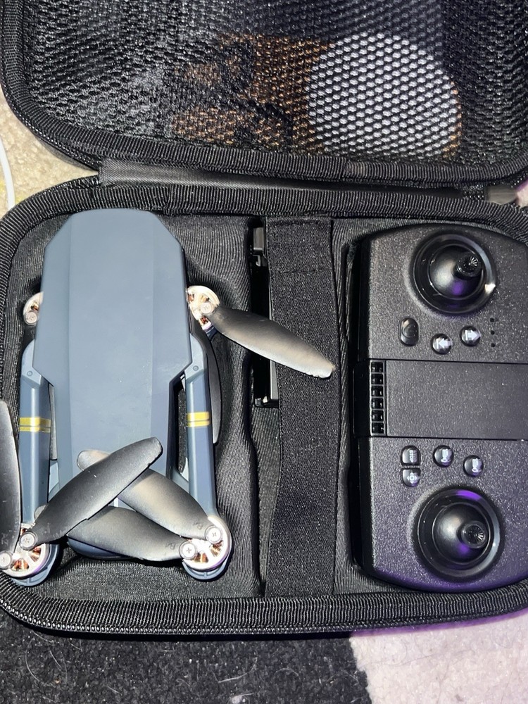 Foldable Toy Grade Quadcopter Drone Gray Black with Controller Carry Case