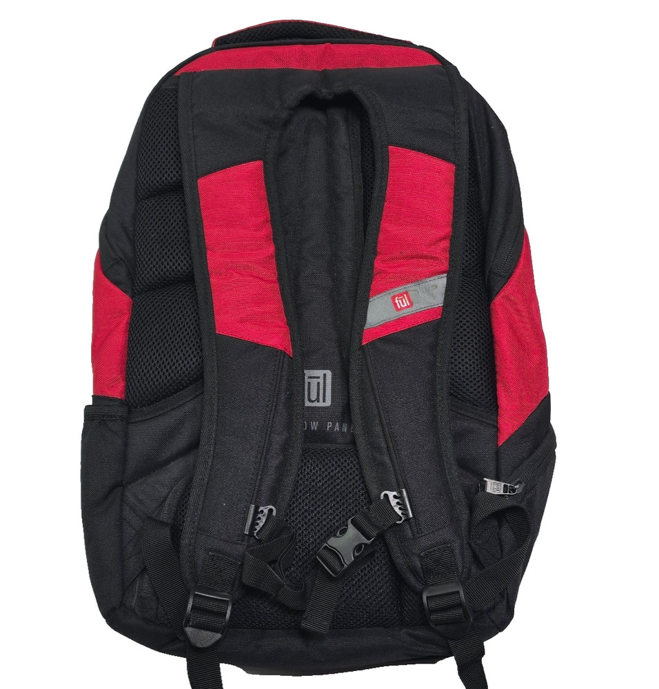 Ful Backpack Computer Air Flow Panel Padded Back Adjustable Straps Red/Black
