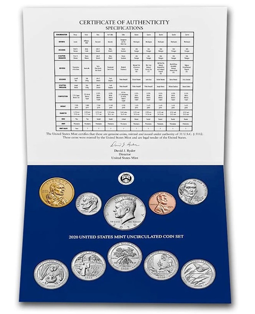2020 PD US Mint Set (OGP) 20 coins
