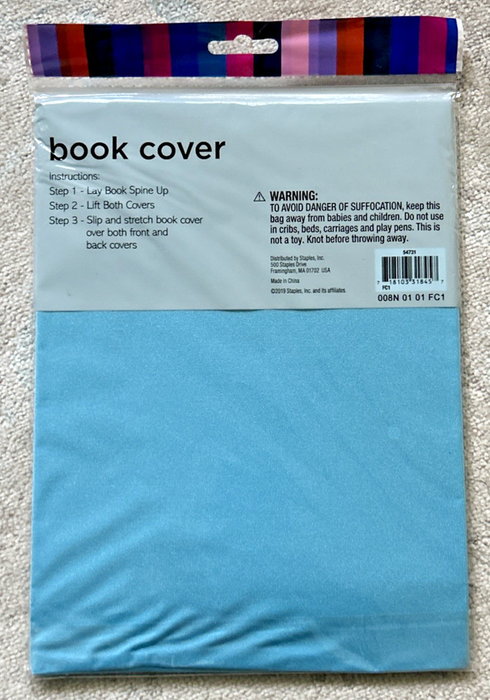 9 Fabric Book Covers – Stretchable Reusable Washable – New sealed