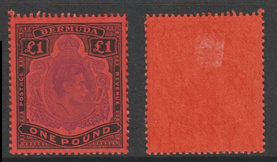 BERMUDA 1938 KG VI 1£ (HM)