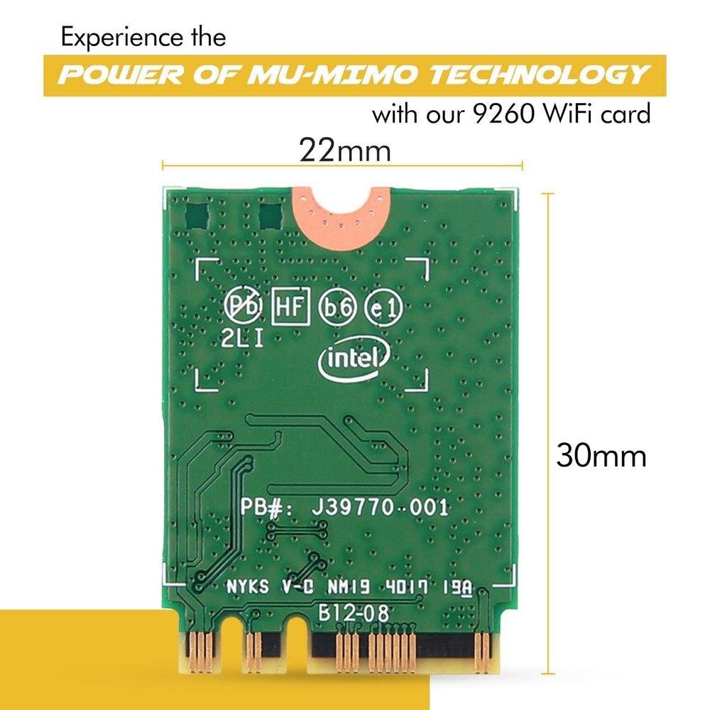 HighZer0 Electronics AC 9260 802.11ac M.2 Bluetooth 5.1 Legacy Network Card |