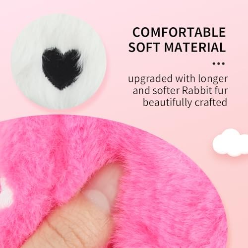 Fuzzy Dice for Rear View Mirror with Suction Cup,Cute Mirror Dice Pink