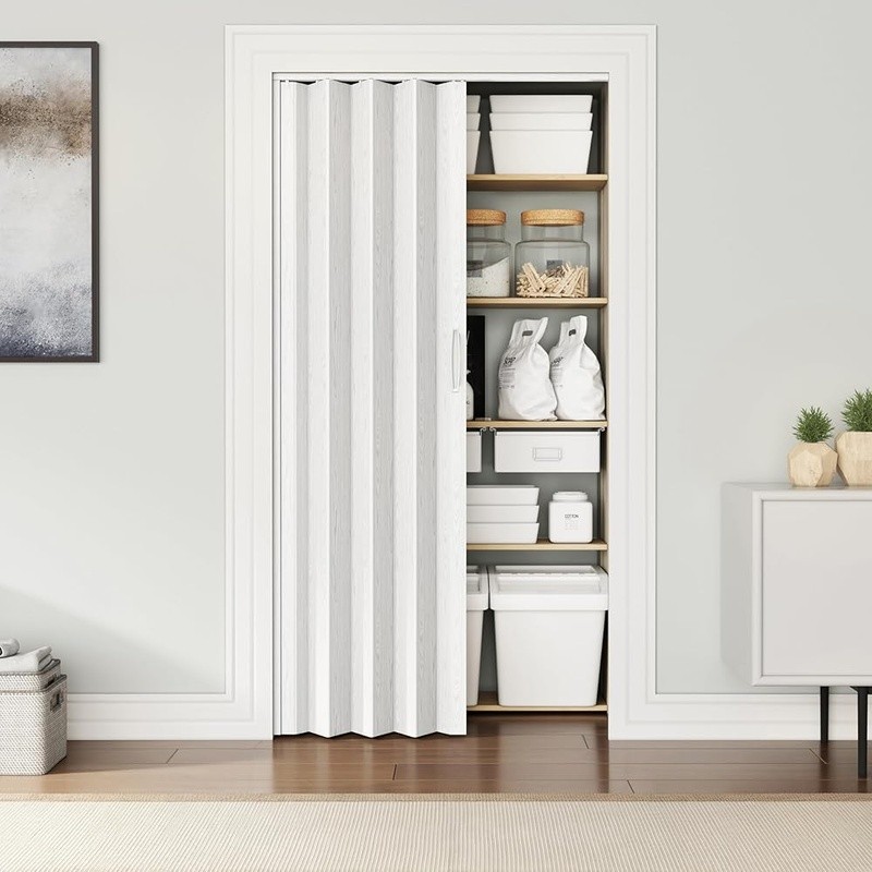 Durable Accordion Folding Doors PVC Easy Assembly Space Efficient Indoor Use