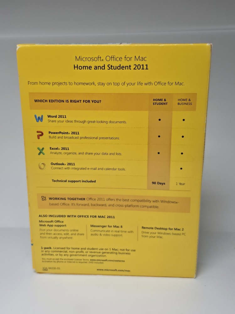 Microsoft Office MAC 2011 WPX Home and Student