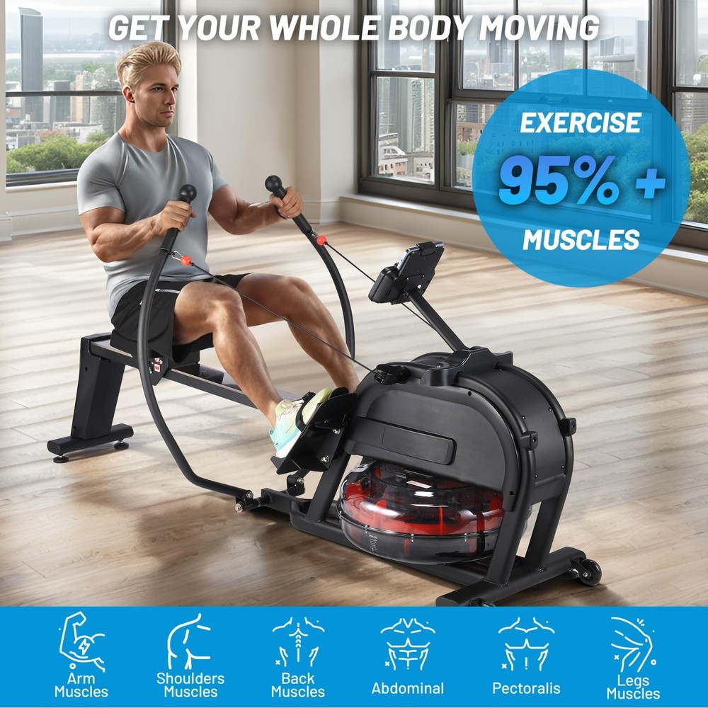 Rowing Machine Workout Rowing Exercise Equipment Dual Slide Rowing Exercise