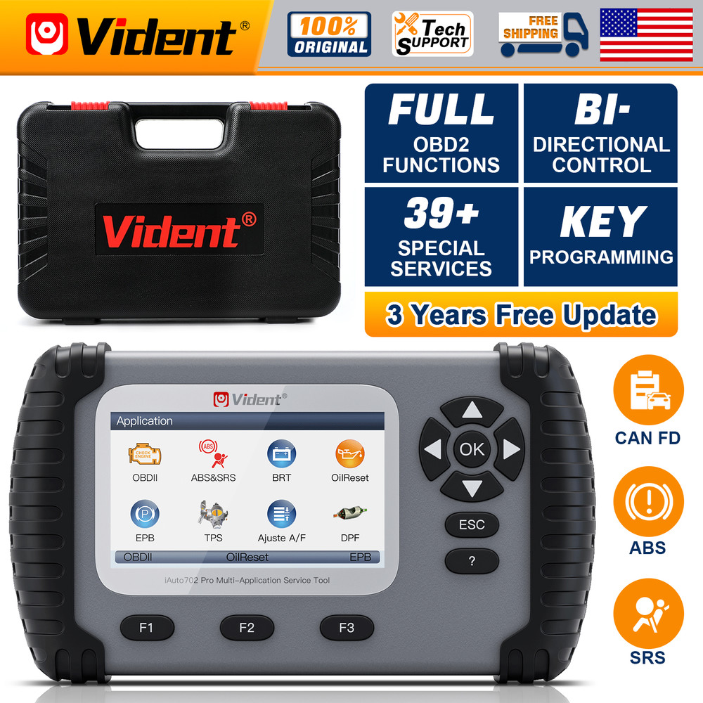Vident iAuto702Pro Bidirectional ABS & SRS 2-System Diagnosis Key Programming