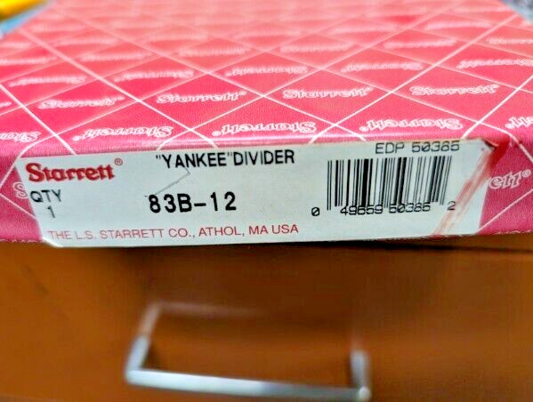 Starrett 83B-12 Yankee Spring-Type Outside Divider, 12", Quick-Spring Nut