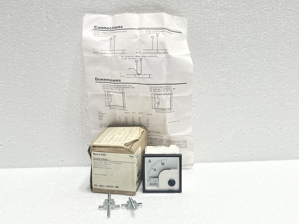 Crompton E242-75AG-SPEC DIN Standard Panel Meters 0/100A