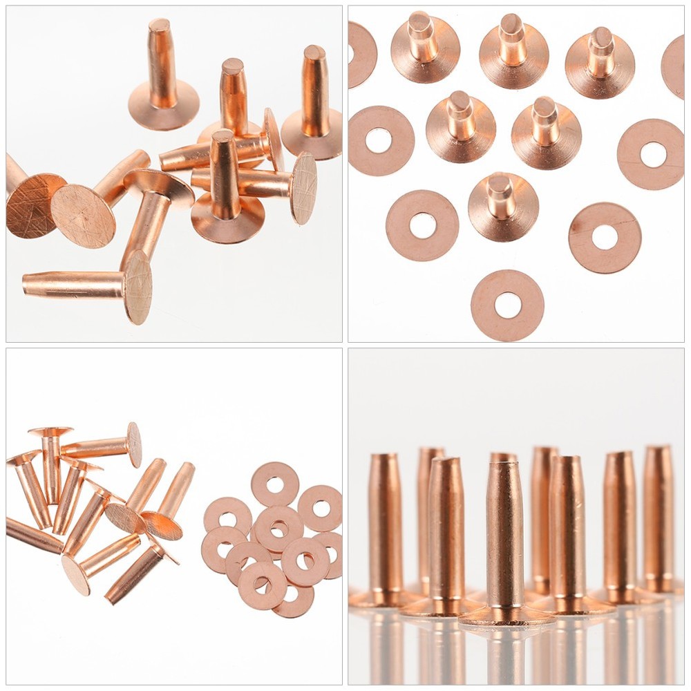 10 Sets Snaps and Rivets Kit Copper Rivets for Diy Rivets
