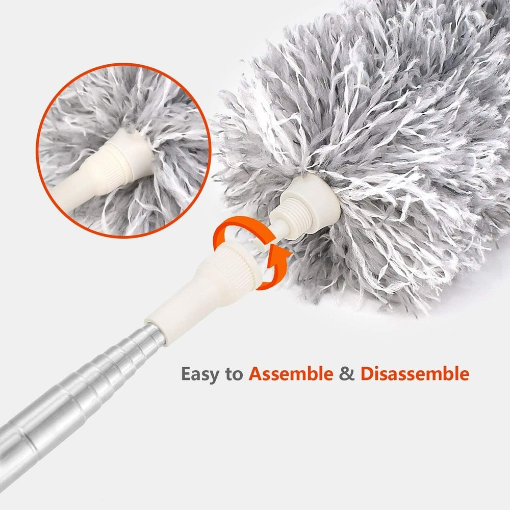 Duster with Extension Pole Bendable Head Extendable Duster for Fan High Ceiling