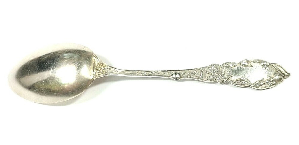 1904 DH Sterling Silver Fruit and Flower Pattern Spoon