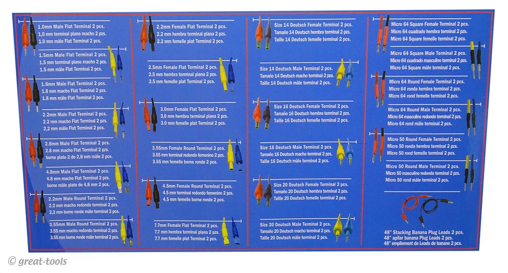 AUTOMOTIVE TEST CONNECTOR SET – 54-pc kit – diagnostic testing tools