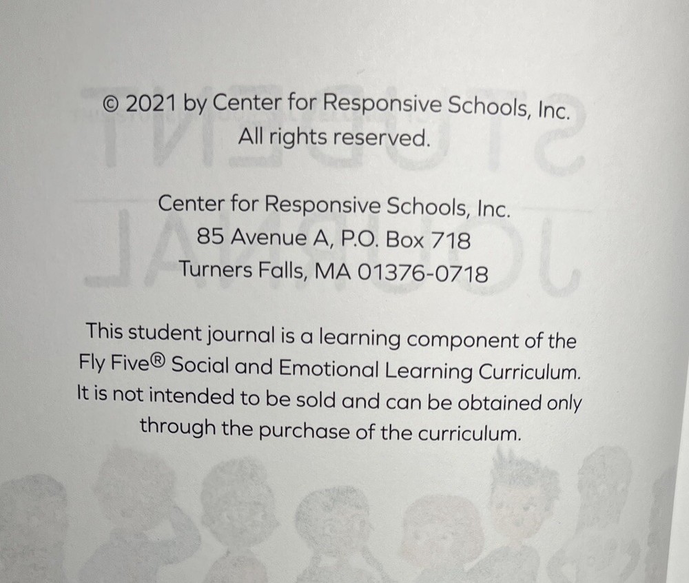 Kindergarten Student Journal - Fly Five Social & Emotional Learning Curriculum