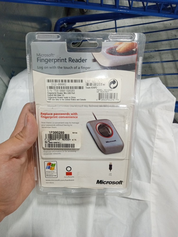 Microsoft Fingerprint Reader Model 1033 Password Replacement Windows XP New