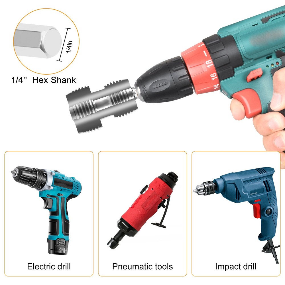 3Pcs 1/2'' & 3/4'' Water Pipe Integrated Internal & External Pipe Threading Tool