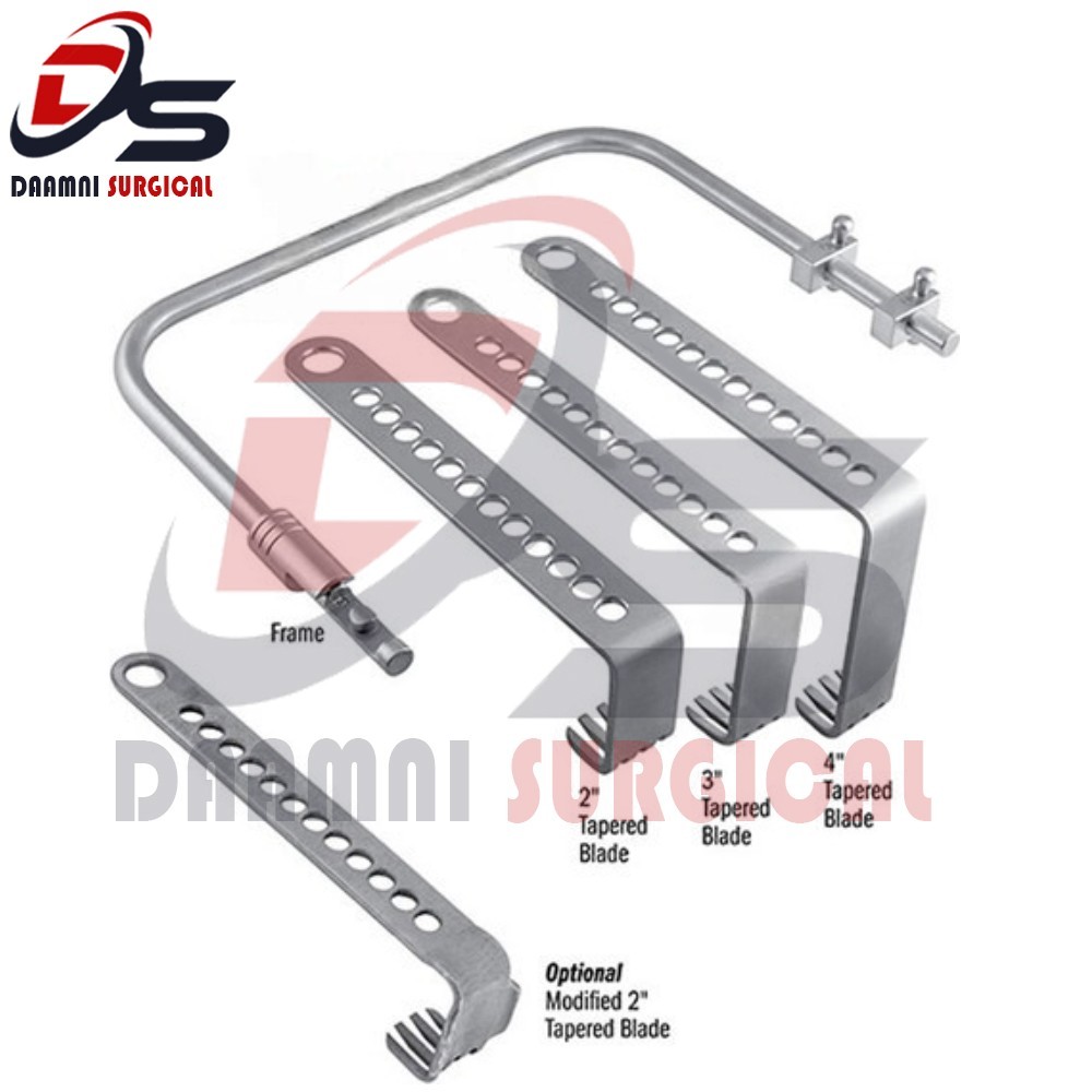 surgical charnley hip retractor set with locking frame