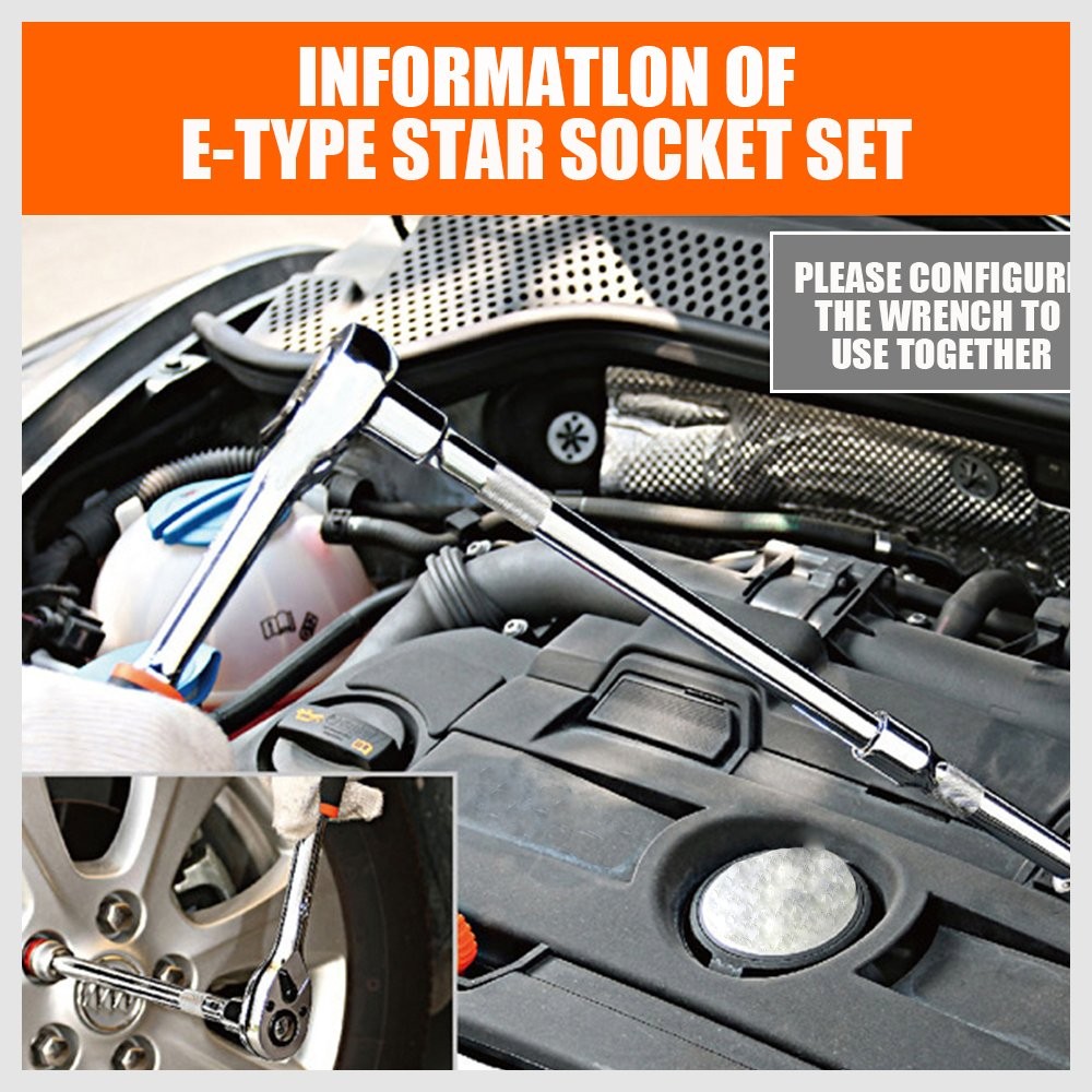 11Pcs E Torx Socket Set Female External Star Socket Set E4 - E20 Torque Socke...